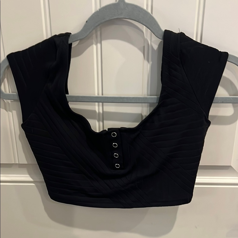 NWT AERIE SMALL BRALETTE Buttoned Crop with removable pads